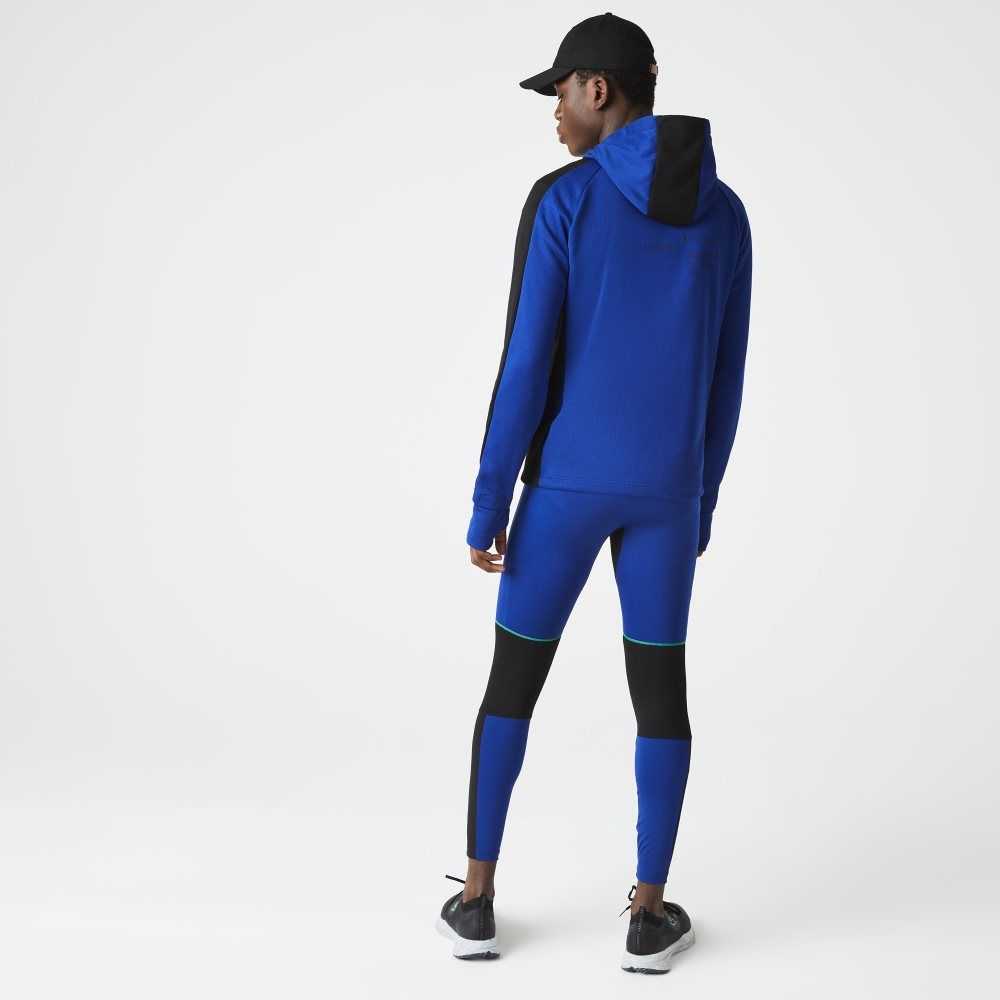 Lacoste SPORT Leggings Blå Svarte Hvite | 6082-YDBUN