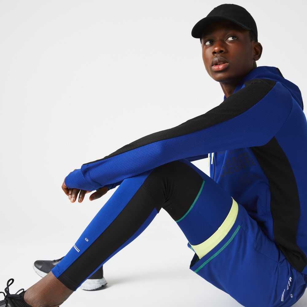 Lacoste SPORT Leggings Blå Svarte Hvite | 6082-YDBUN