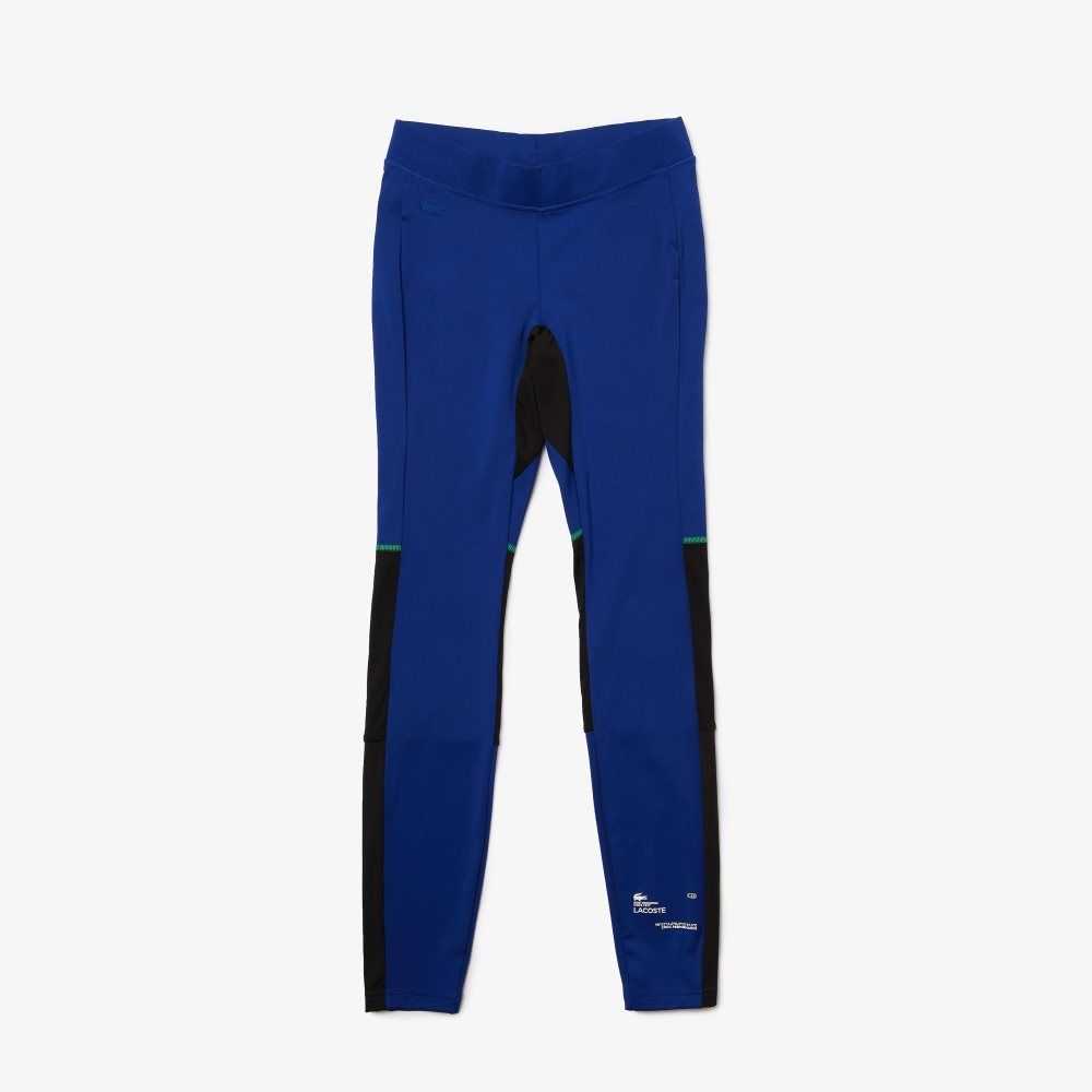 Lacoste SPORT Leggings Blå Svarte Hvite | 6082-YDBUN