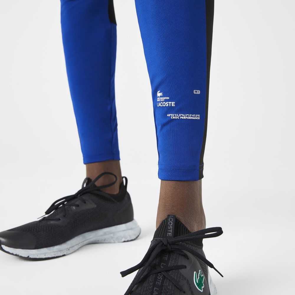 Lacoste SPORT Leggings Blå Svarte Hvite | 6082-YDBUN