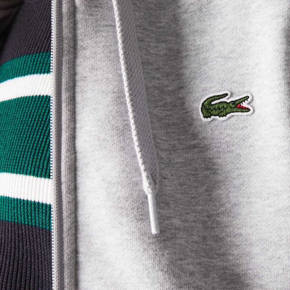 Lacoste SPORT Lette Bi-material Hoodie Grå Lyse Grå | 4675-OWIJY