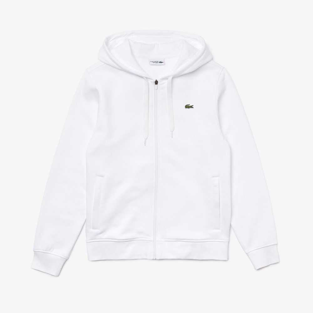 Lacoste SPORT Lette Bi-material Hoodie Hvite | 7219-RQEZW