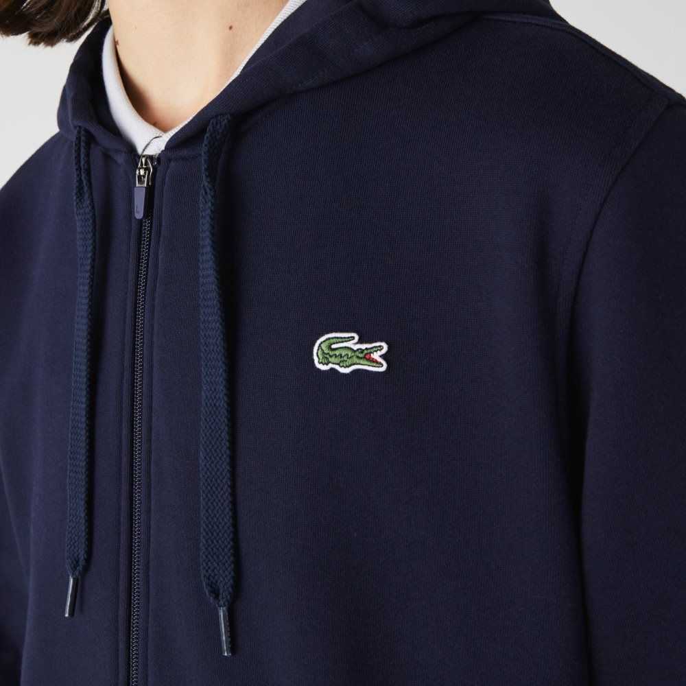 Lacoste SPORT Lette Bi-material Hoodie Marineblå Blå | 1854-WXAEC