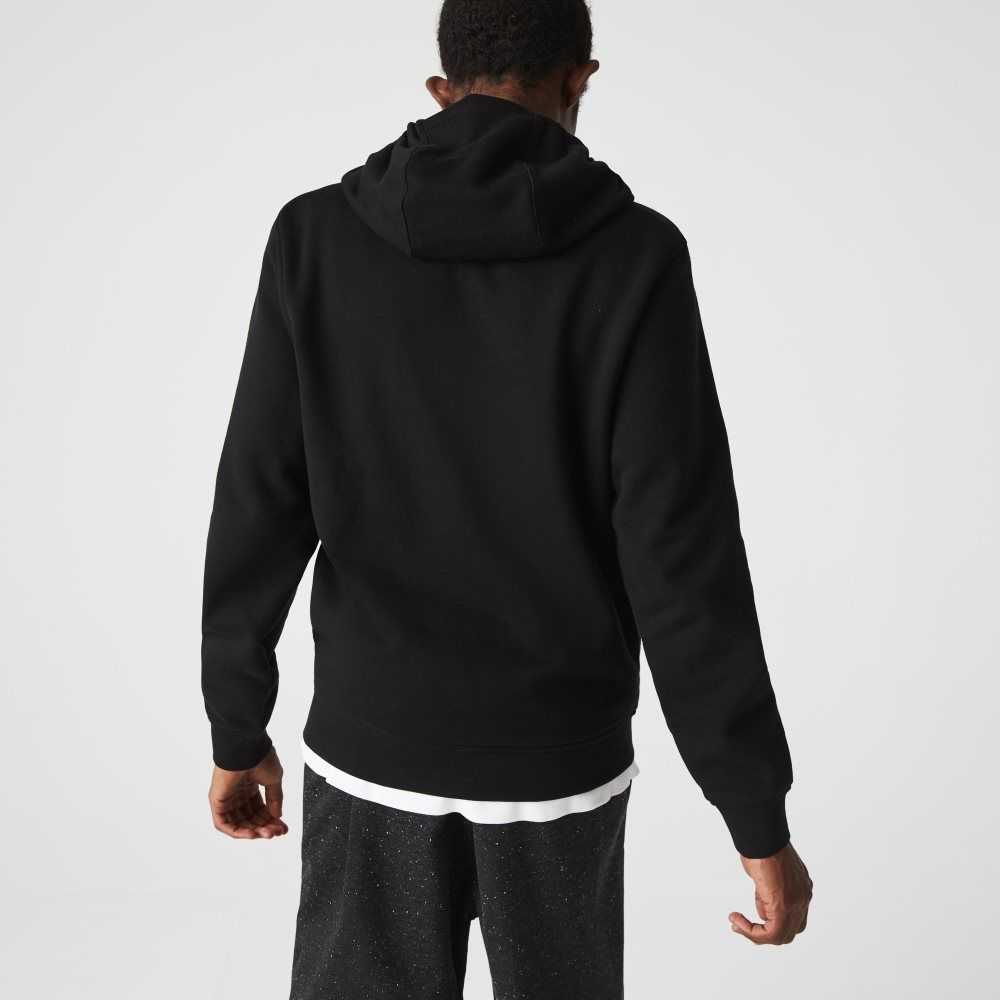 Lacoste SPORT Lette Bi-material Hoodie Svarte | 9721-CMPGF