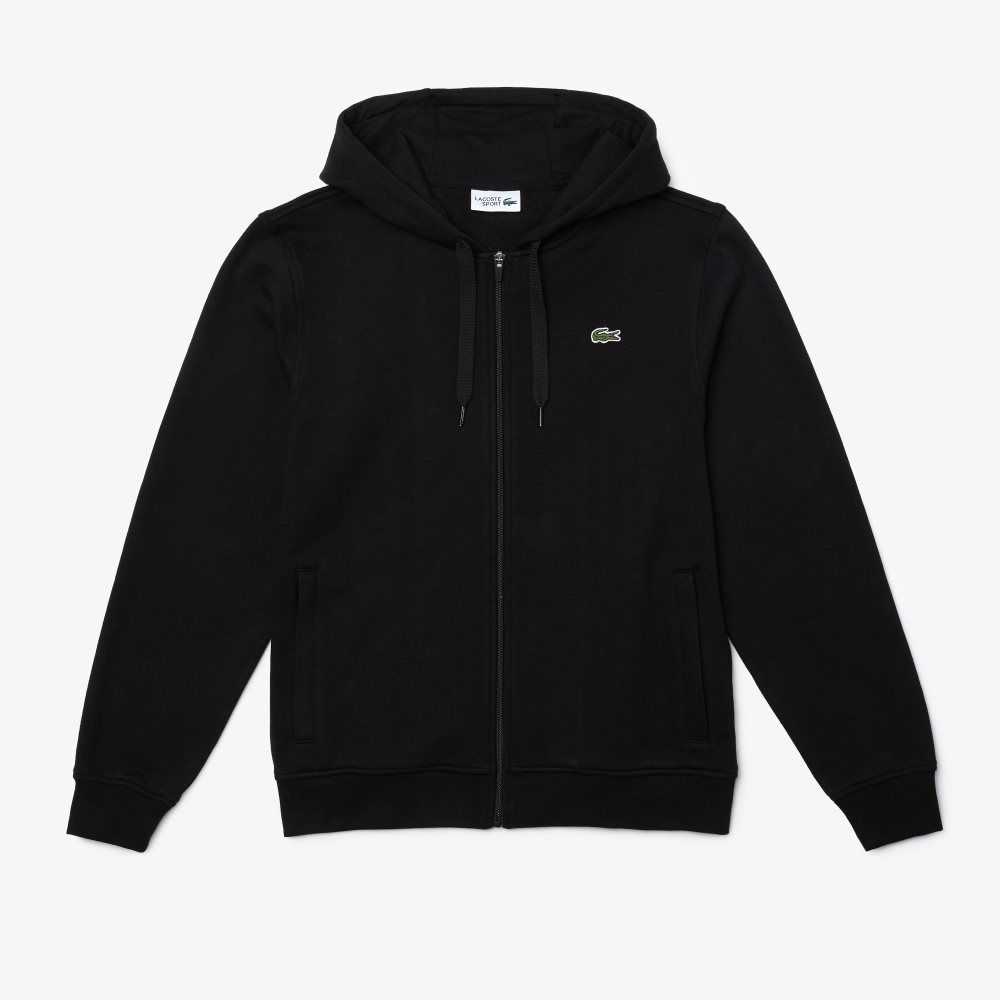 Lacoste SPORT Lette Bi-material Hoodie Svarte | 9721-CMPGF