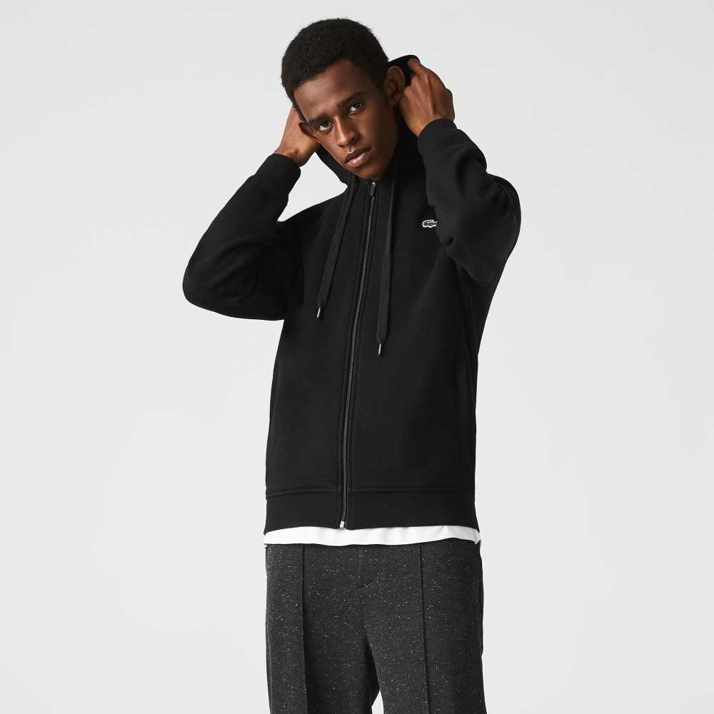 Lacoste SPORT Lette Bi-material Hoodie Svarte | 9721-CMPGF