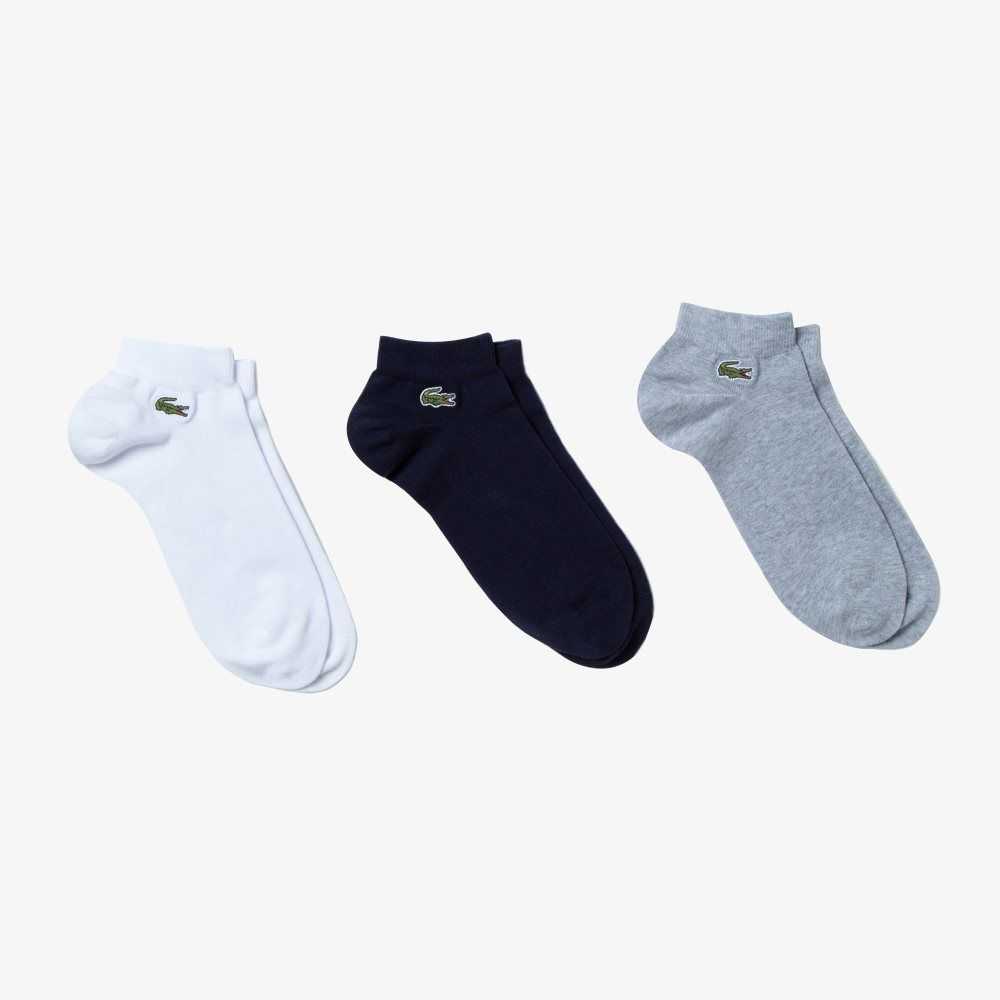 Lacoste SPORT Low-Cut 3-Pack Grå Marineblå Blå Hvite | 0532-GYKBU