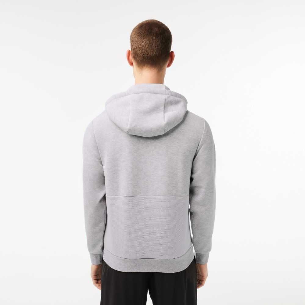 Lacoste SPORT Mesh Panels Hoodie Grå Lyse Grå | 9687-JFCNM