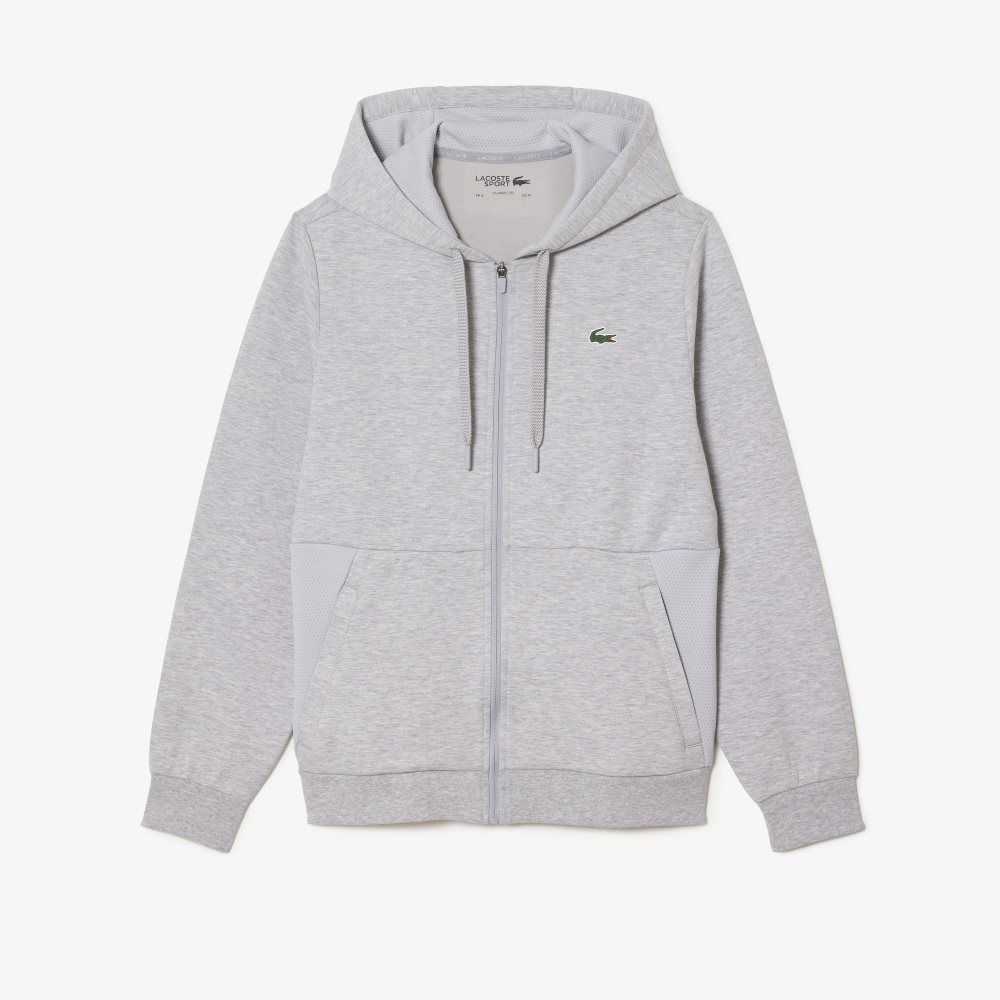 Lacoste SPORT Mesh Panels Hoodie Grå Lyse Grå | 9687-JFCNM