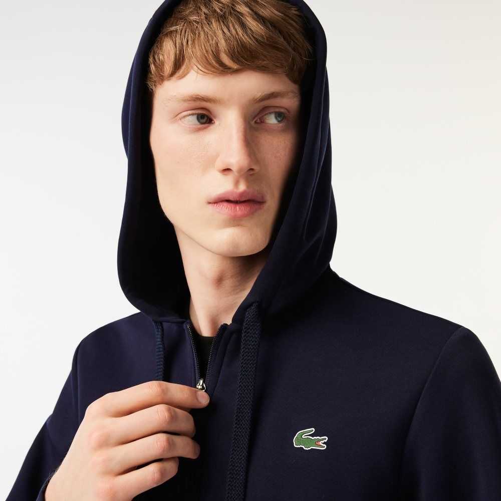 Lacoste SPORT Mesh Panels Hoodie Marineblå Blå | 5104-JQKOC