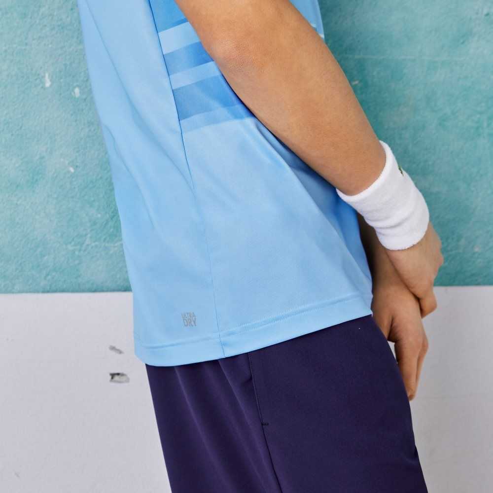 Lacoste SPORT Novak Djokovic Print Stretch Blå Hvite | 8512-ORUPV