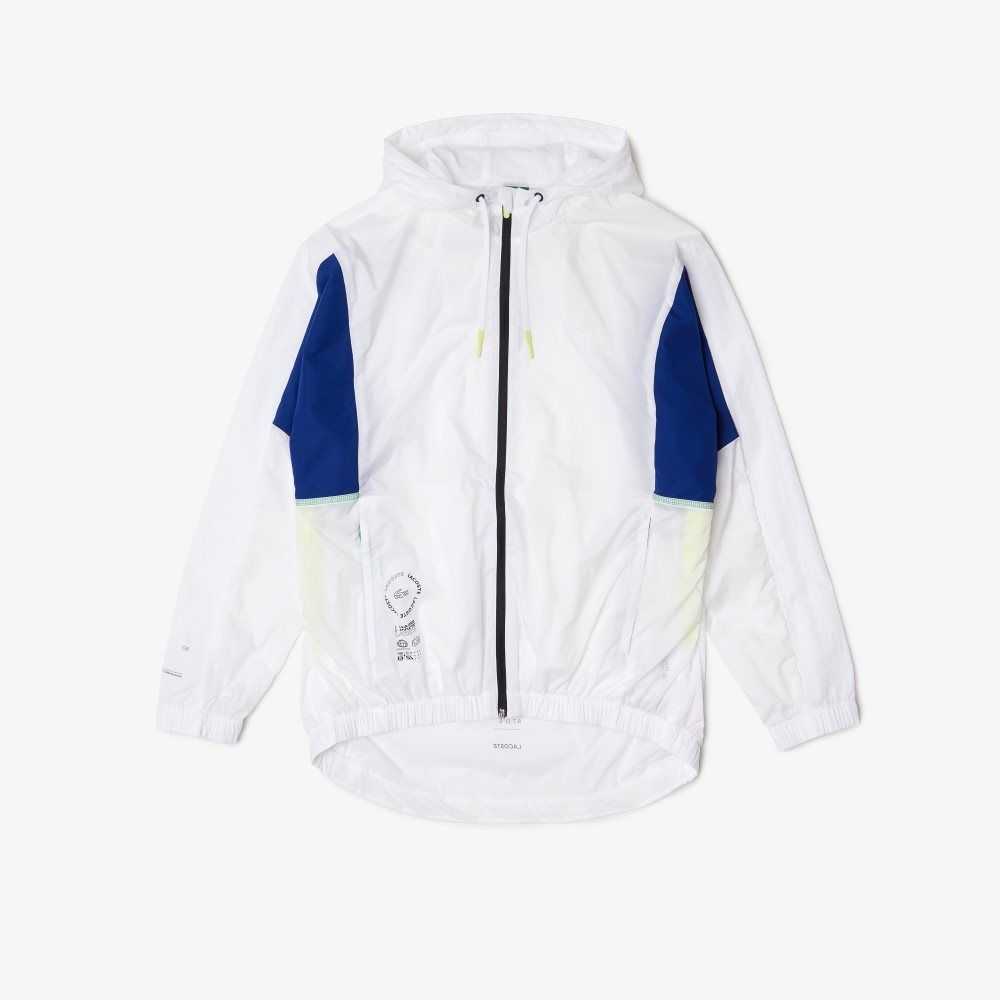 Lacoste SPORT Packable Nylon Zip Hvite Blå Gul Svarte | 4059-HKLMY