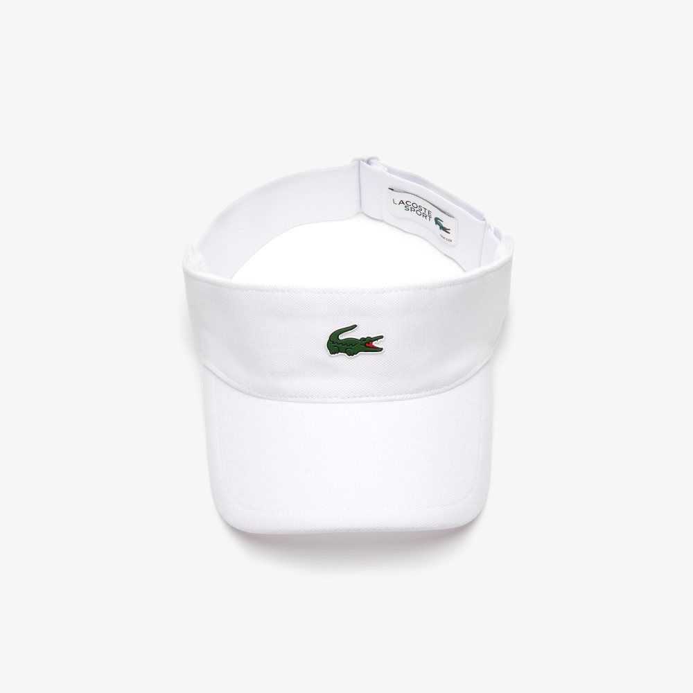 Lacoste SPORT Pique And Fleece Tennis Visor Hvite | 3572-CKFJE