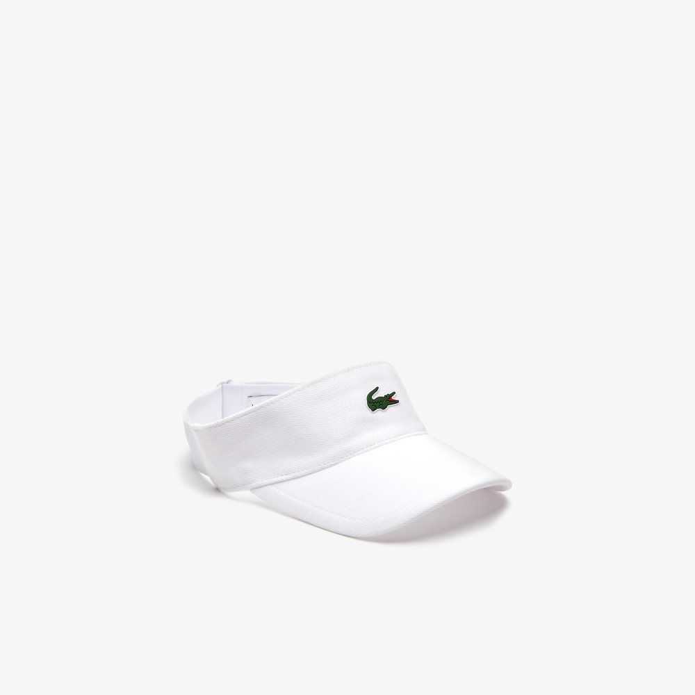 Lacoste SPORT Pique And Fleece Tennis Visor Hvite | 8653-UNLGD