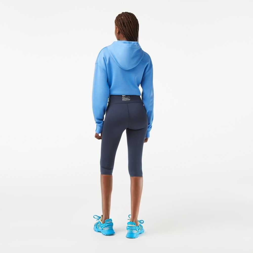 Lacoste SPORT Plain Cropped Leggings Blå | 1760-NSEFL