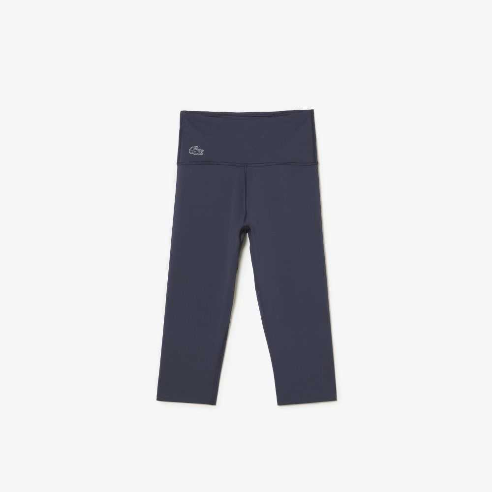 Lacoste SPORT Plain Cropped Leggings Blå | 1760-NSEFL