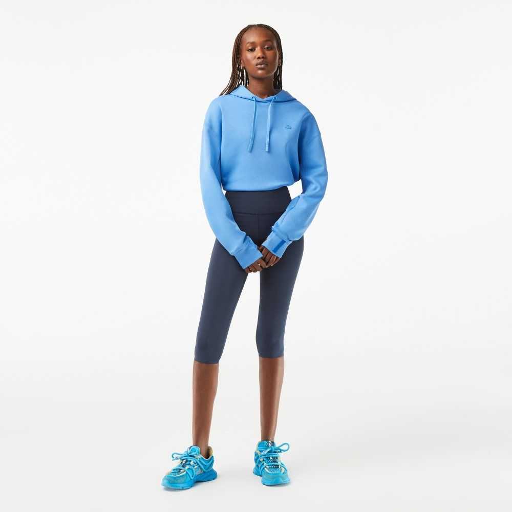 Lacoste SPORT Plain Cropped Leggings Blå | 1760-NSEFL