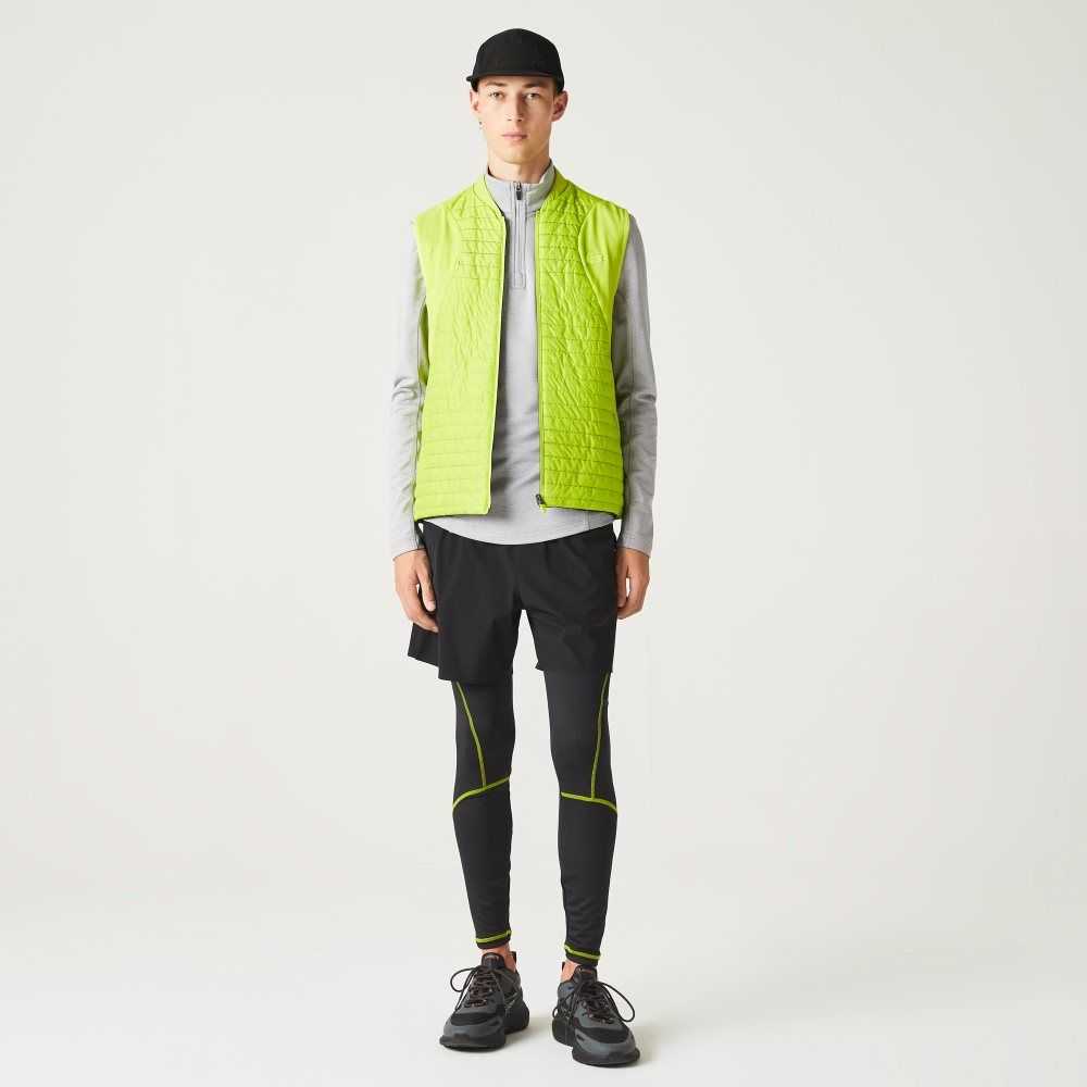 Lacoste SPORT Polstret Reversible Vest Gul Svarte | 6824-WPIHA