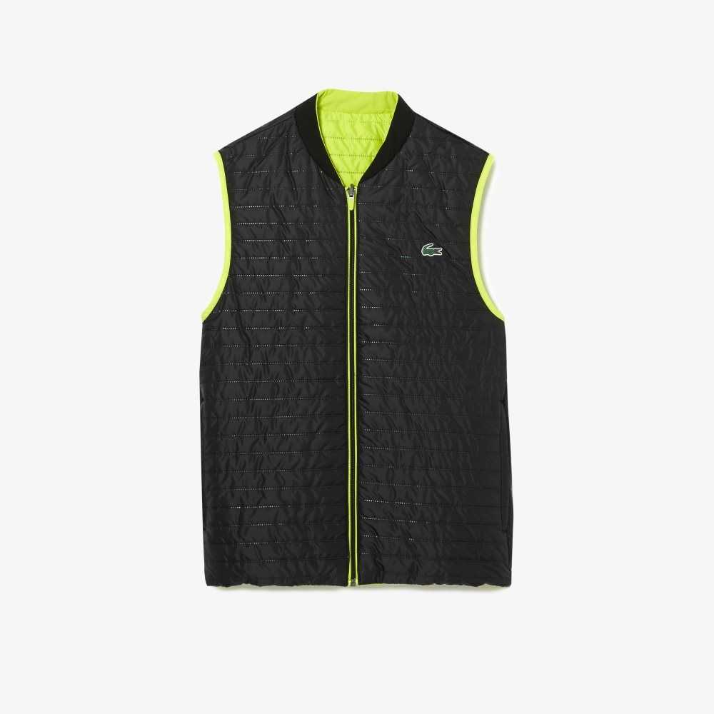 Lacoste SPORT Polstret Reversible Vest Gul Svarte | 6824-WPIHA