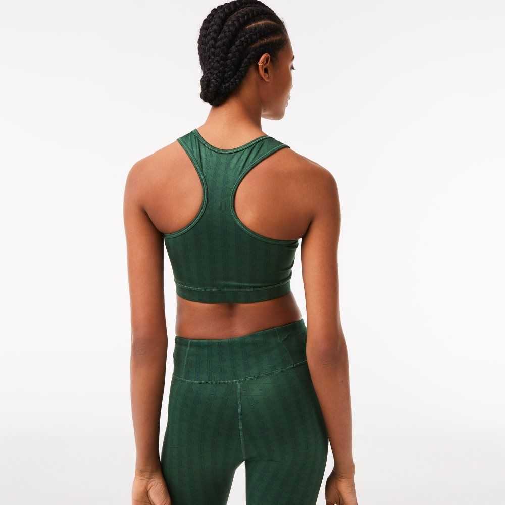 Lacoste SPORT Printed Sports Bra Grønn | 9604-GEIAX