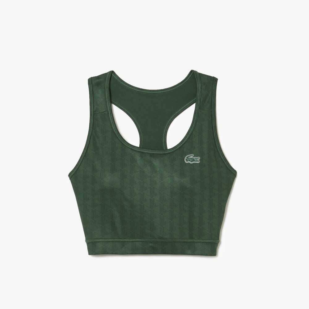 Lacoste SPORT Printed Sports Bra Grønn | 9604-GEIAX