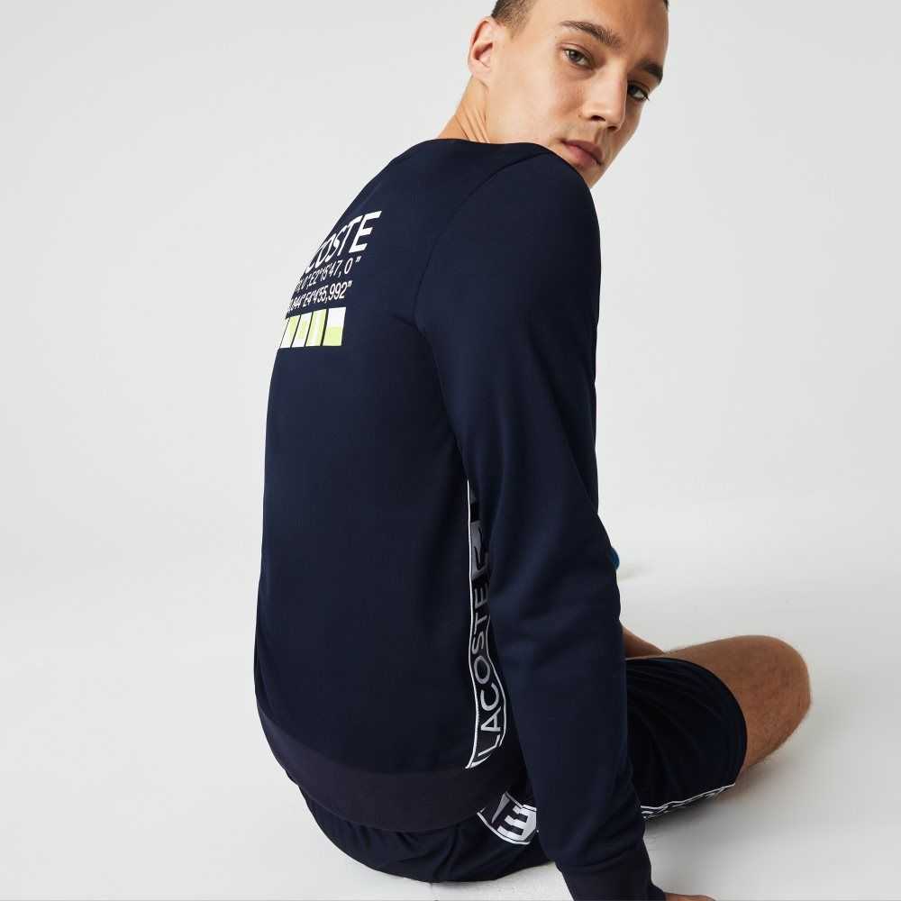 Lacoste SPORT Printed Tennis Marineblå Blå | 7386-VOBAR