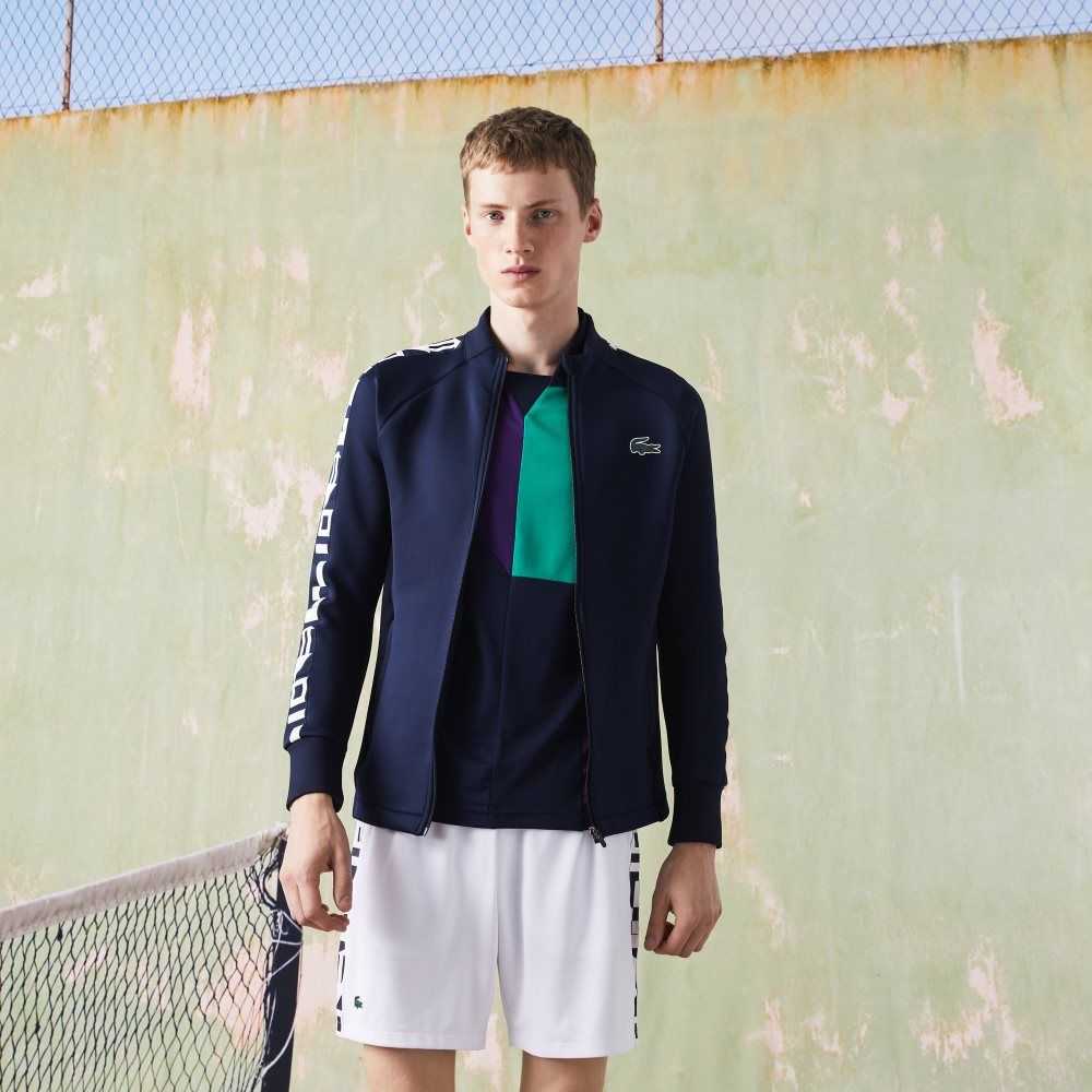 Lacoste SPORT Printed Zip Tennis Marineblå Blå | 5861-CTJHO