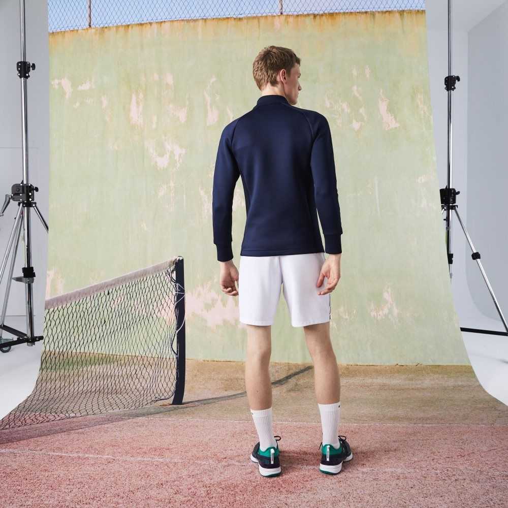 Lacoste SPORT Printed Zip Tennis Marineblå Blå | 5861-CTJHO