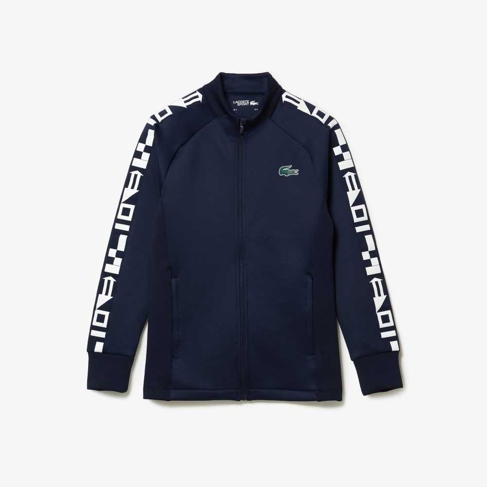 Lacoste SPORT Printed Zip Tennis Marineblå Blå | 5861-CTJHO