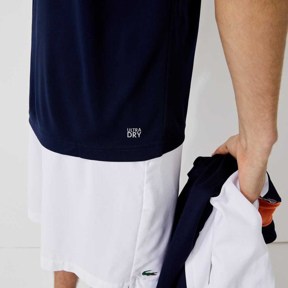 Lacoste SPORT Pustende Abrasion-Resistant Interlock Marineblå Blå | 5612-JLVHD