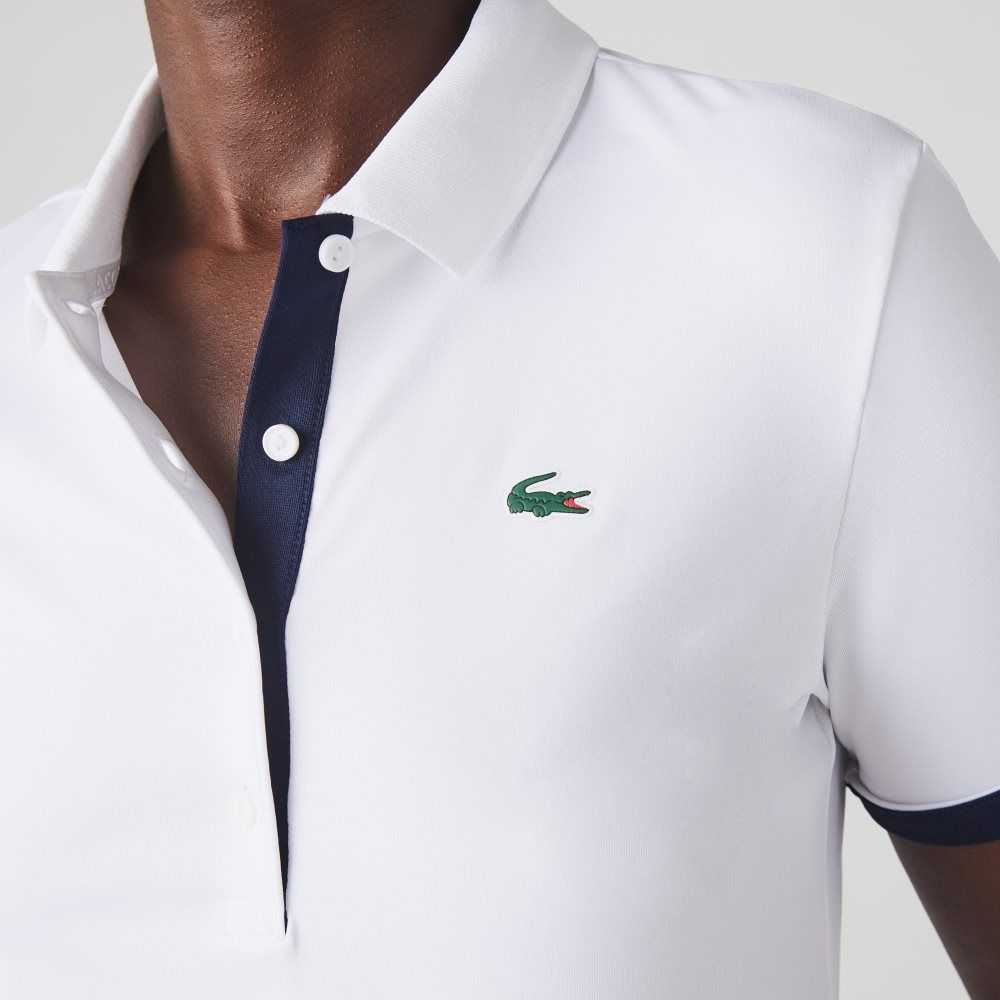 Lacoste SPORT Pustende Stretch Golf Hvite Marineblå Blå | 3750-UVLRZ