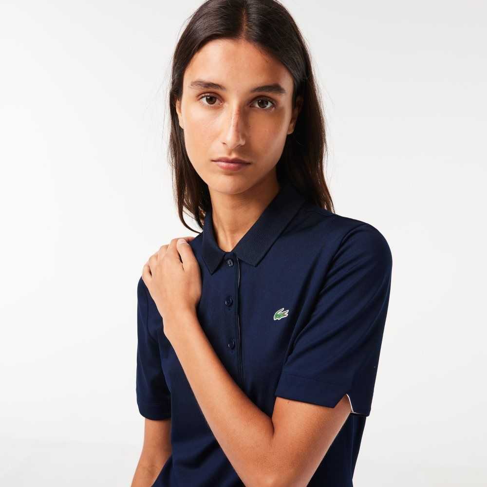 Lacoste SPORT Pustende Stretch Golf Marineblå Blå Hvite | 7069-VSGPQ