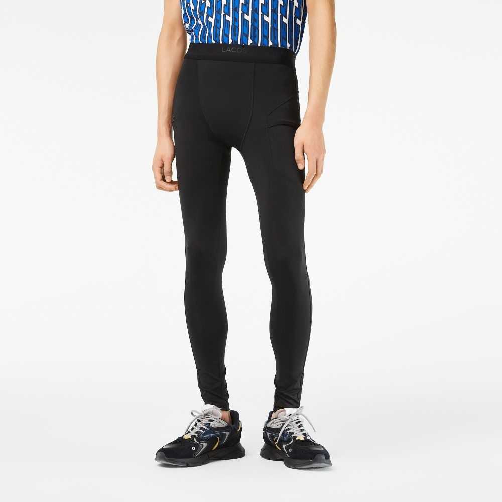 Lacoste SPORT Recycled Polyester Leggings Svarte | 1832-GFNHR