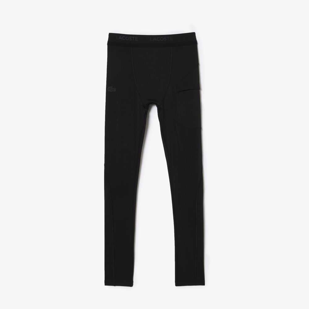 Lacoste SPORT Recycled Polyester Leggings Svarte | 1832-GFNHR