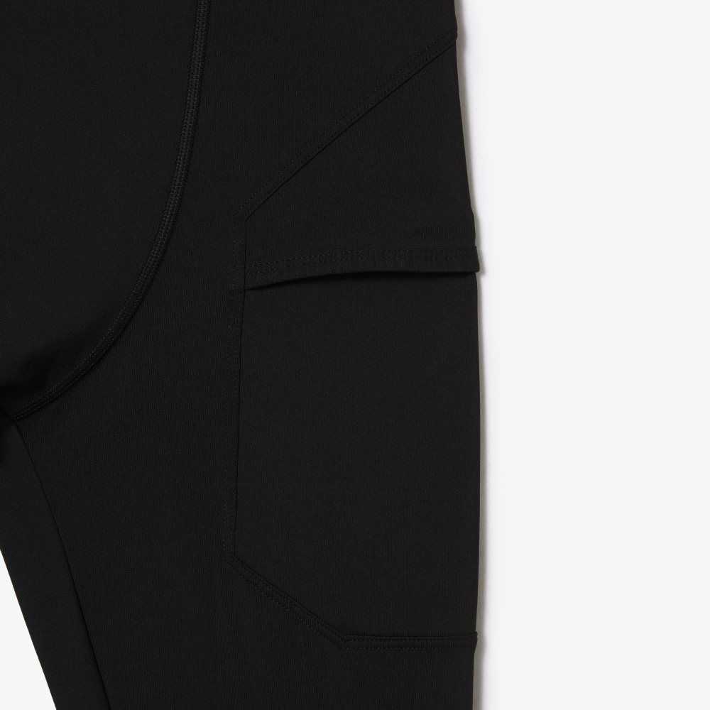 Lacoste SPORT Recycled Polyester Leggings Svarte | 1832-GFNHR