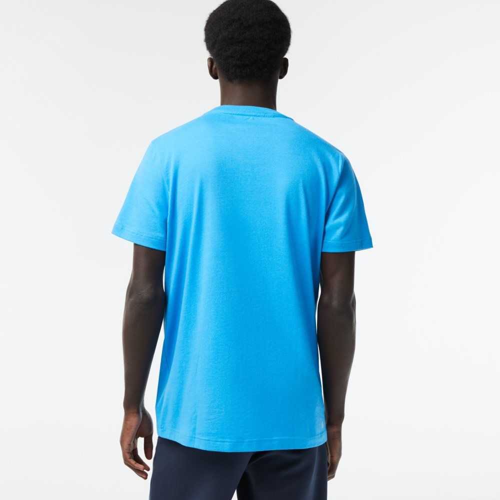 Lacoste SPORT Regular Fit Organic Bomull Blå | 4381-ISQHP