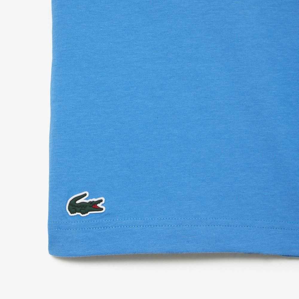 Lacoste SPORT Regular Fit Organic Bomull Blå | 4381-ISQHP