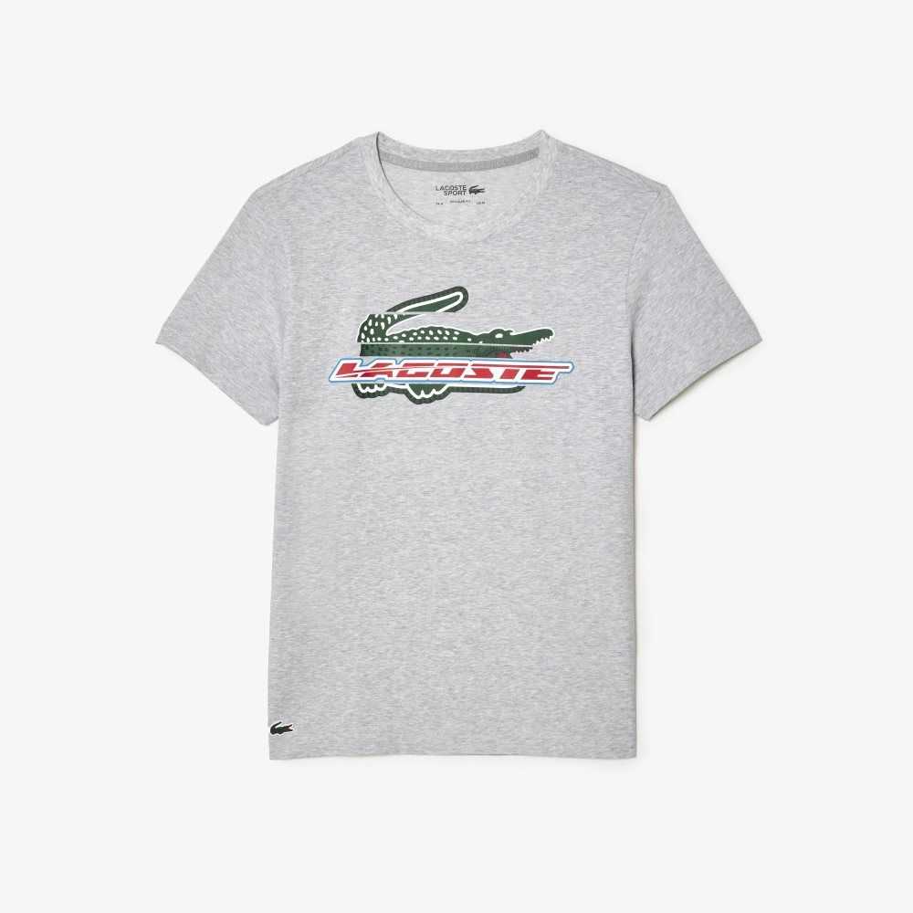 Lacoste SPORT Regular Fit Organic Bomull Grå | 8405-AYFZI