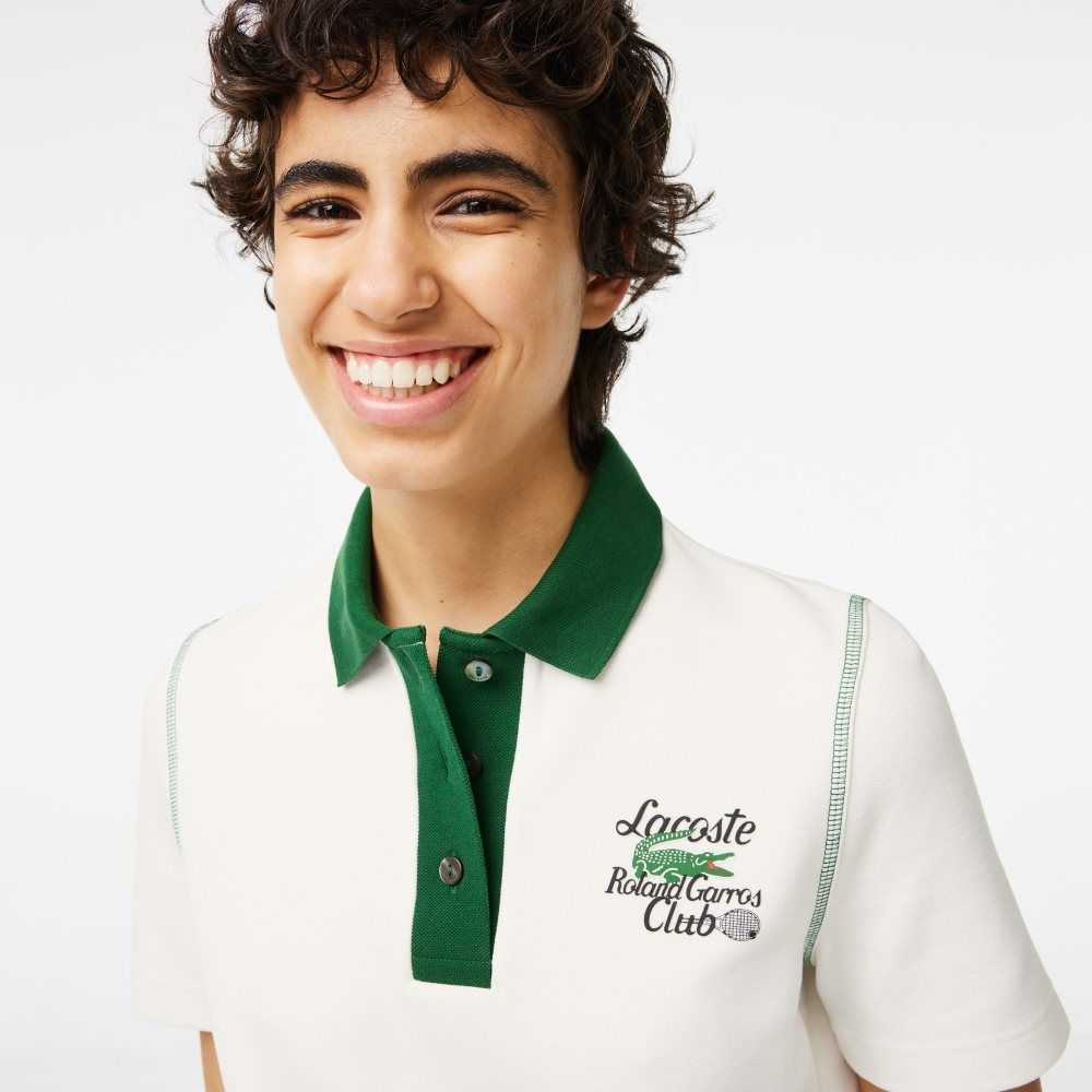 Lacoste SPORT Roland Garros Edition Bomull Pique Hvite Grønn | 3569-KHOGC