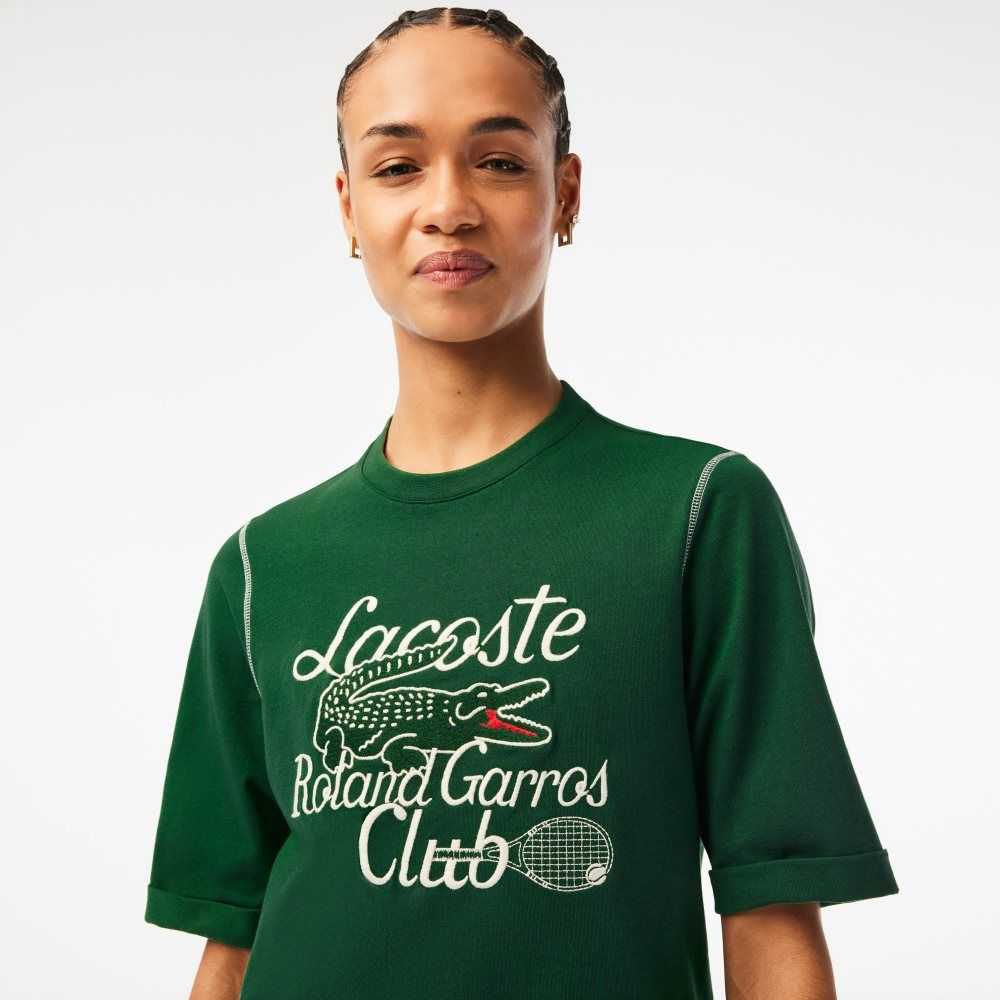 Lacoste SPORT Roland Garros Edition Heavy Jersey T-Shirt Grønn | 3072-JHEUR