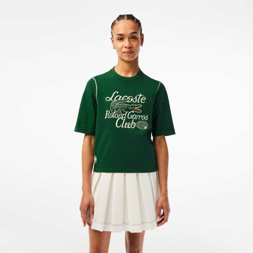 Lacoste SPORT Roland Garros Edition Heavy Jersey T-Shirt Grønn | 3072-JHEUR