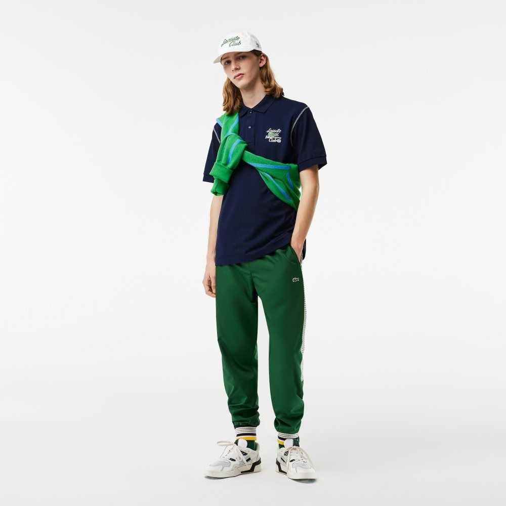 Lacoste SPORT Roland Garros Edition Pique Marineblå Blå | 7569-CKPTD