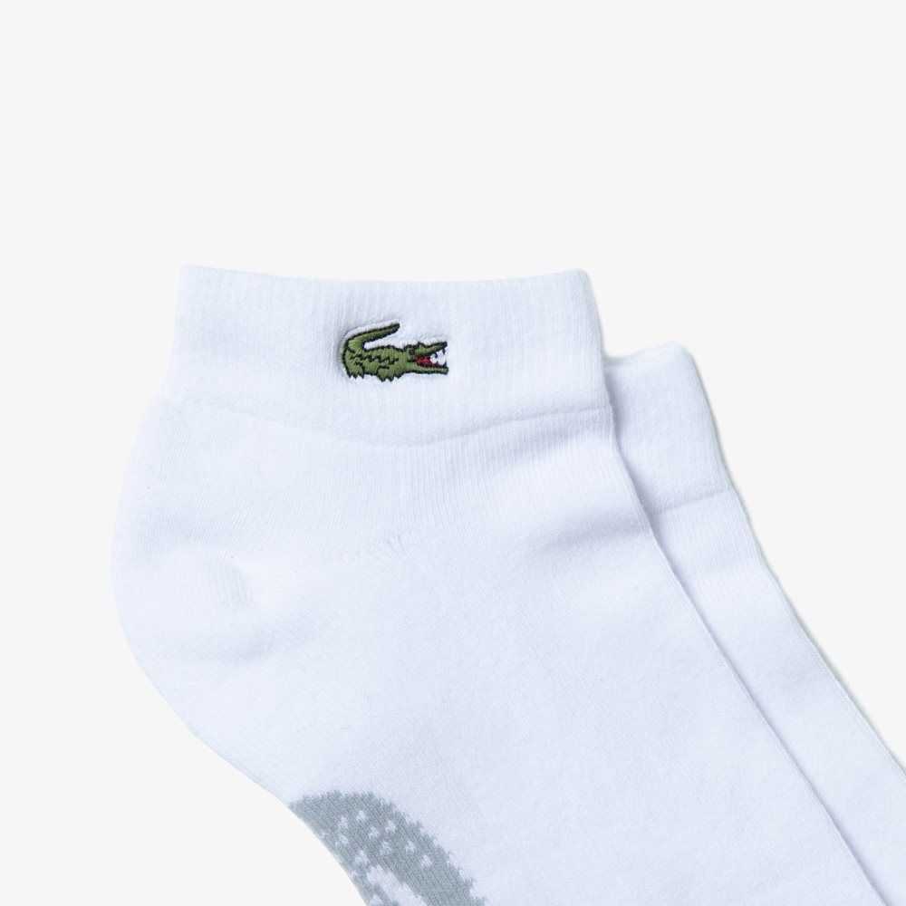 Lacoste SPORT Stretch Bomull Low-Cut Hvite Grå | 4703-VJXQR