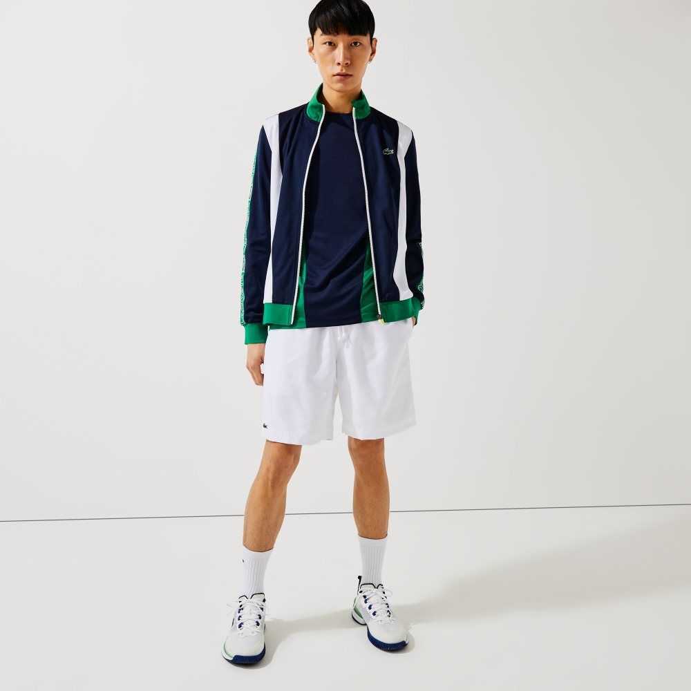 Lacoste SPORT Tennis Solid Diamond Weave Hvite | 7538-AYIFD