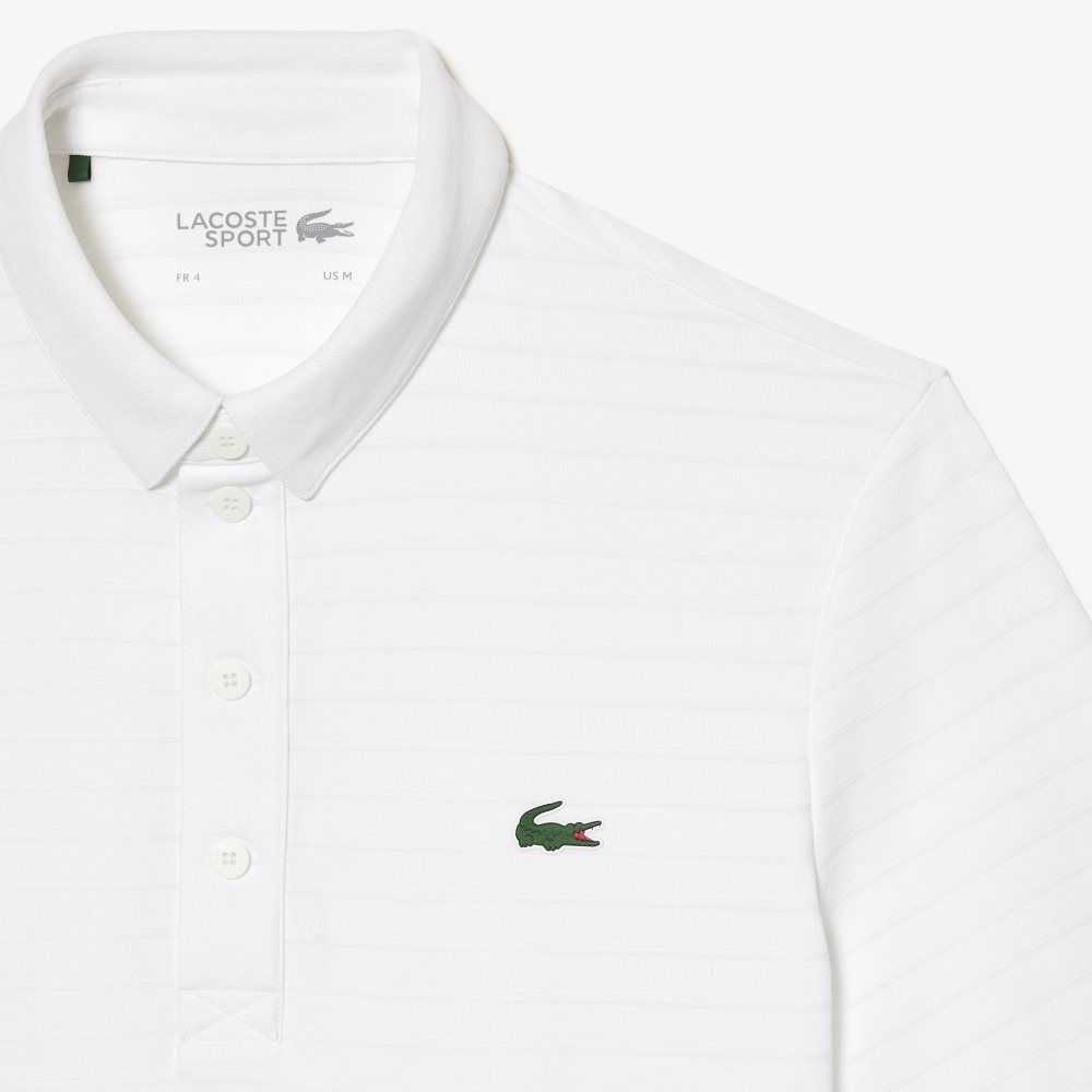 Lacoste SPORT Textured Pustende Golf Hvite | 6580-AXMNT