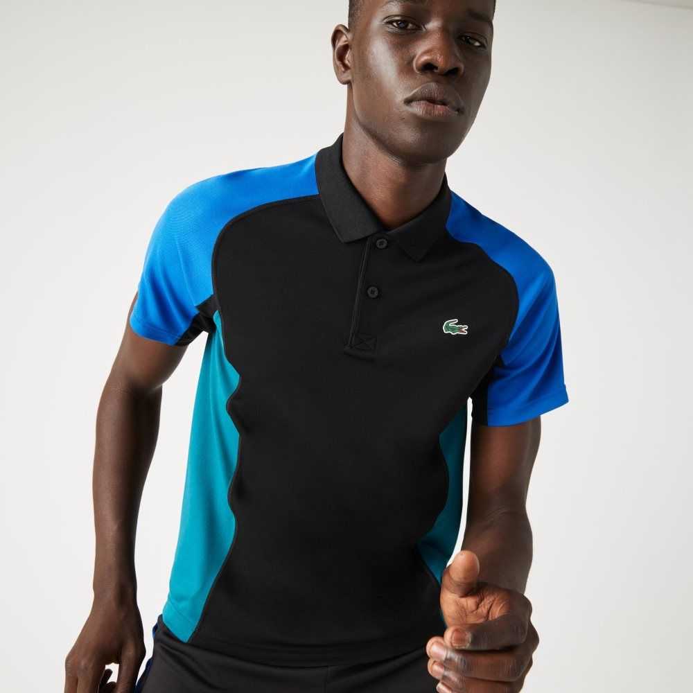 Lacoste SPORT Thermo-Regulating Pique Tennis Svarte Blå Svarte Grønn | 6239-HUCNI