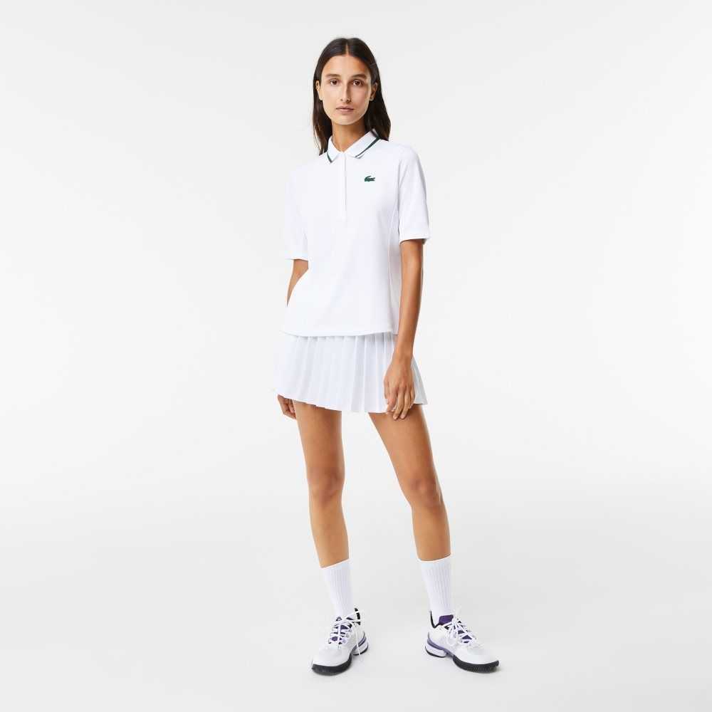 Lacoste SPORT Thermo-Regulating Pique Tennis Hvite Grønn | 8947-RDBYZ