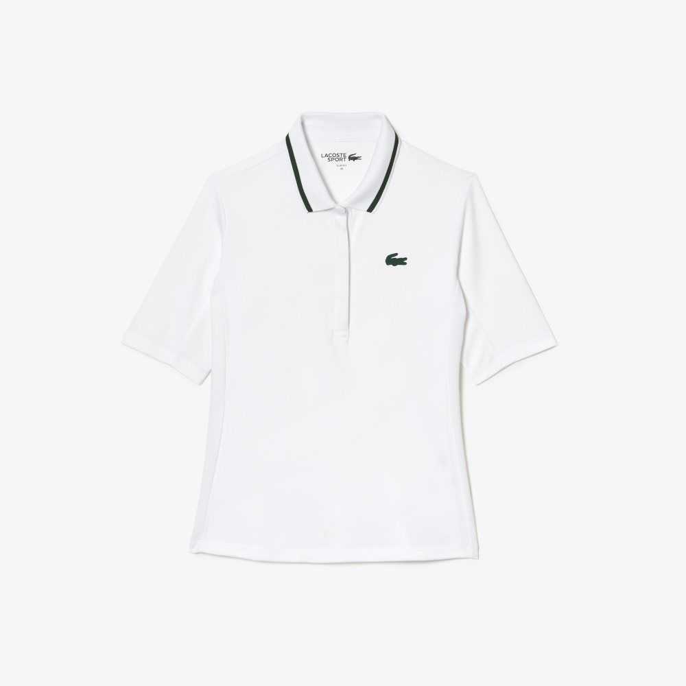 Lacoste SPORT Thermo-Regulating Pique Tennis Hvite Grønn | 8947-RDBYZ