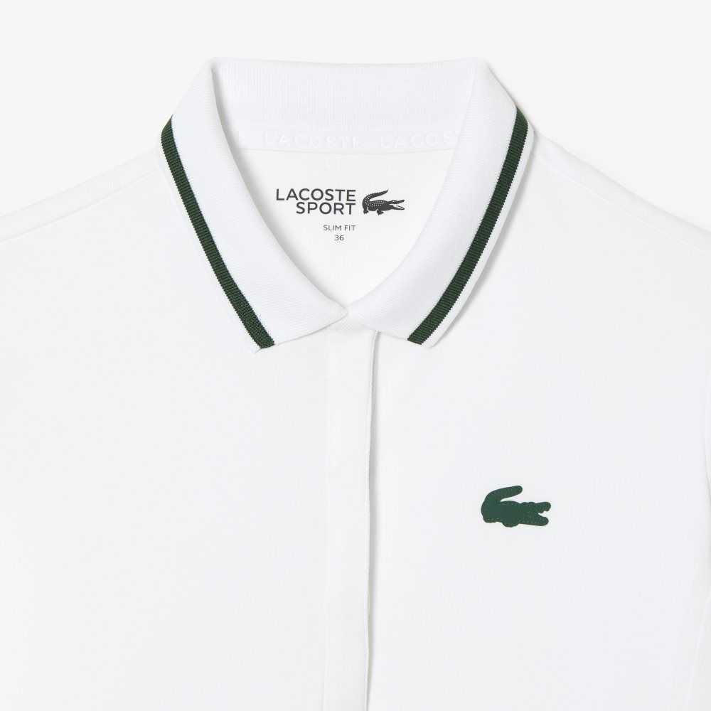 Lacoste SPORT Thermo-Regulating Pique Tennis Hvite Grønn | 8947-RDBYZ