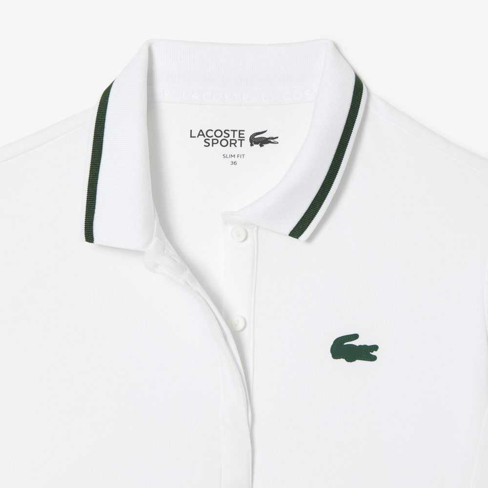 Lacoste SPORT Thermo-Regulating Pique Tennis Hvite Grønn | 8947-RDBYZ